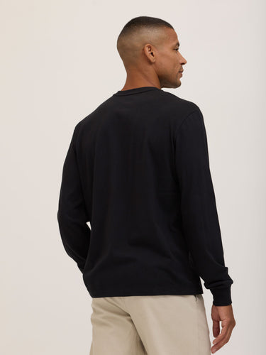 Doug Essential Jersey Long Sleeve 3-Button Henley Mens Tops Tshirt Long Henley Threads 4 Thought