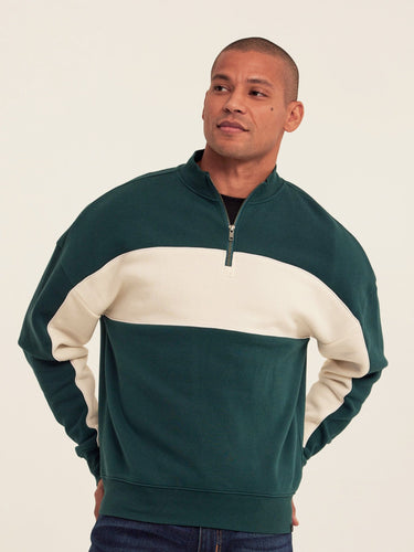 Angus CVC Fleece Colorblock Half Zip Threads 4 Thought