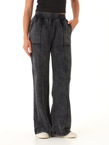 Hester Mineral Wash Terry Wide Leg Pant Womens Bottoms Sweatpants Threads 4 Thought