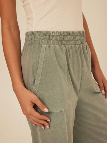 Alva Mineral Wash Eco Jersey Wide Leg Capri Pant Threads 4 Thought