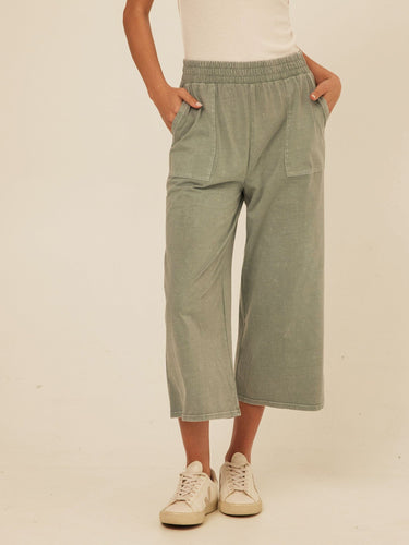 Alva Mineral Wash Eco Jersey Wide Leg Capri Pant Threads 4 Thought