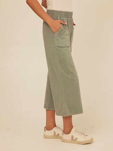 Alva Mineral Wash Eco Jersey Wide Leg Capri Pant Threads 4 Thought