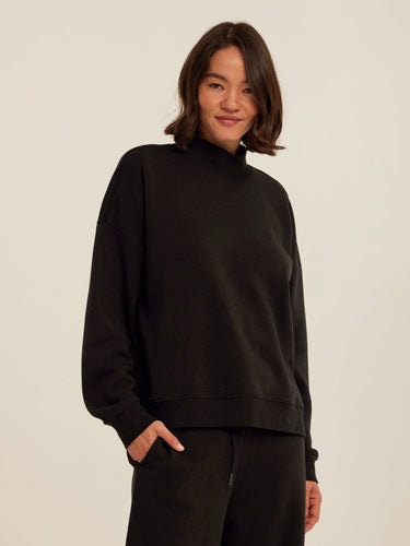Karlie Triblend Fleece Mock Neck Pullover Womens Outerwear Sweatshirt Threads 4 Thought