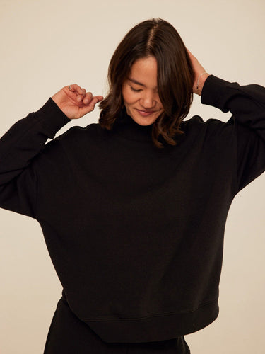 Karlie Triblend Fleece Mock Neck Pullover Womens Outerwear Sweatshirt Threads 4 Thought
