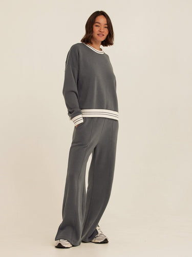Bellona Triblend Fleece Collegiate Wide Leg Pant Womens Bottoms Sweatpants Threads 4 Thought