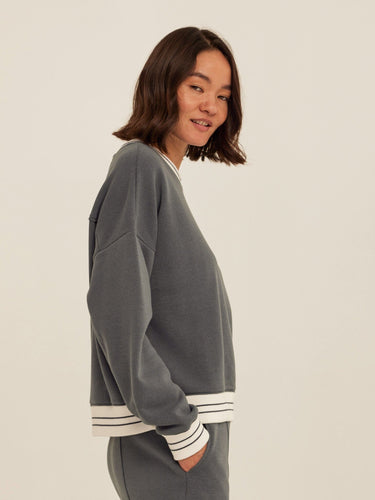 Jahmeera Triblend Fleece Collegiate Pullover Womens Outerwear Sweatshirt Threads 4 Thought