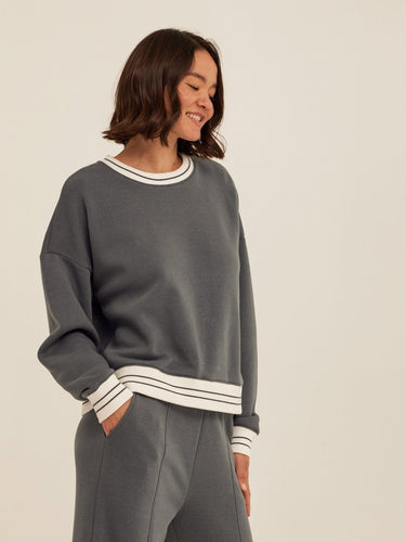 Jahmeera Triblend Fleece Collegiate Pullover Womens Outerwear Sweatshirt Threads 4 Thought