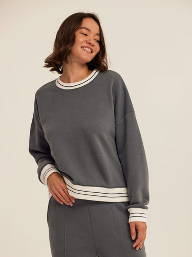 Jahmeera Triblend Fleece Collegiate Pullover Womens Outerwear Sweatshirt Threads 4 Thought