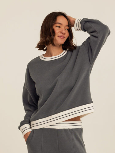 Jahmeera Triblend Fleece Collegiate Pullover Womens Outerwear Sweatshirt Threads 4 Thought