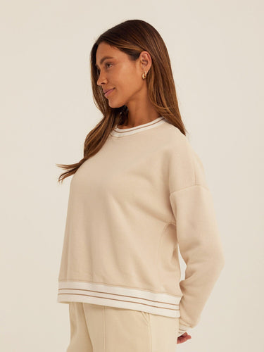 Jahmeera Triblend Fleece Collegiate Pullover Womens Outerwear Sweatshirt Threads 4 Thought