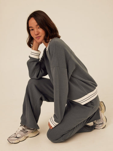 Bellona Triblend Fleece Collegiate Wide Leg Pant Womens Bottoms Sweatpants Threads 4 Thought