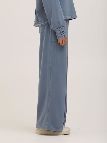 Sigourney Mineral Wash Fleece Wide Leg Pant Womens Bottoms Pants Threads 4 Thought