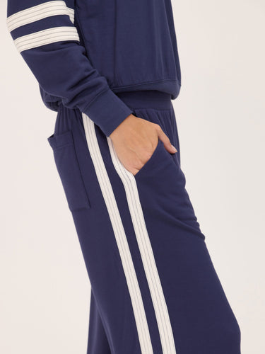 Deanna Feather Fleece Colorblock Stripe Detail Pant Womens Bottoms Sweatpants Threads 4 Thought