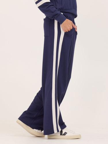 Deanna Feather Fleece Colorblock Stripe Detail Pant Womens Bottoms Sweatpants Threads 4 Thought