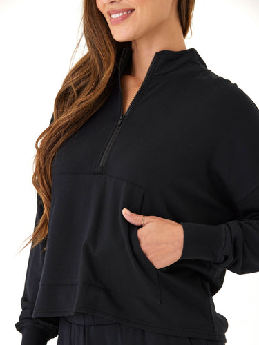 Florynce Feather Fleece Mock Neck Pullover Womens Outerwear Sweatshirt Threads 4 Thought