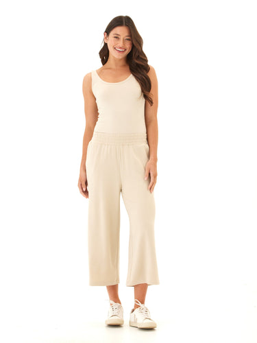 Serena Modal Terry Wide Leg Crop Pant Womens Bottoms Sweatpants Threads 4 Thought