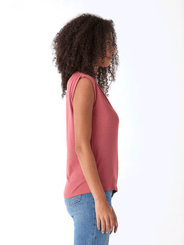 Leoni Off-Shoulder Feather Rib Top Womens Tops Short Threads 4 Thought