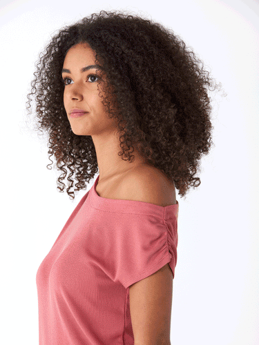 Leoni Off-Shoulder Feather Rib Top Womens Tops Short Threads 4 Thought