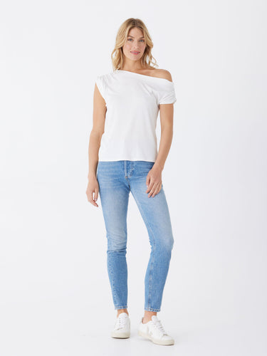 Leoni Feather Rib Off Shoulder Top Womens Tops Long Threads 4 Thought