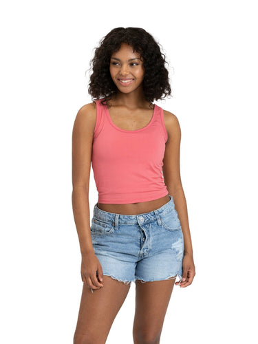 Mirabel Luxe Jersey Fitted Crop Tank Womens Tops Tanks Threads 4 Thought
