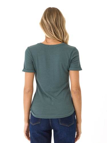 Akia Feather Rib Henley Tee Womens Tops Short Tee Threads 4 Thought