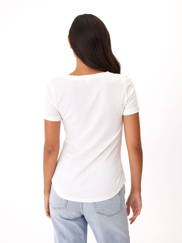 Akia Feather Rib Henley Tee Womens Tops Short Threads 4 Thought
