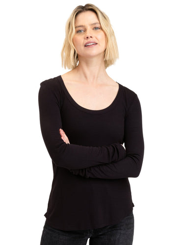 Tessa Feather Rib Long Sleeve Womens Tops Long Threads 4 Thought