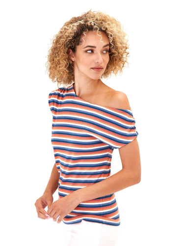 Leoni Feather Rib Off Shoulder Top Womens Tops Long Threads 4 Thought