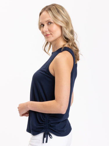 Nia Side Ruched Jersey Tank Womens Tops Tanks Threads 4 Thought