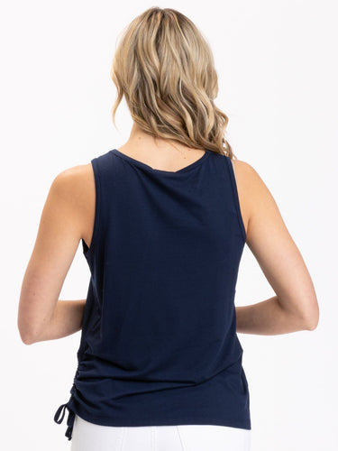 Nia Side Ruched Jersey Tank Womens Tops Tanks Threads 4 Thought