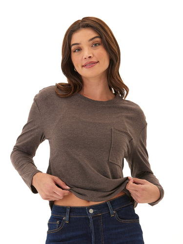 Maggie Triblend LS Pocket Tee Threads 4 Thought