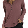 Ulla Feather Rib Long Sleeve Henley Womens Tops Long Threads 4 Thought 