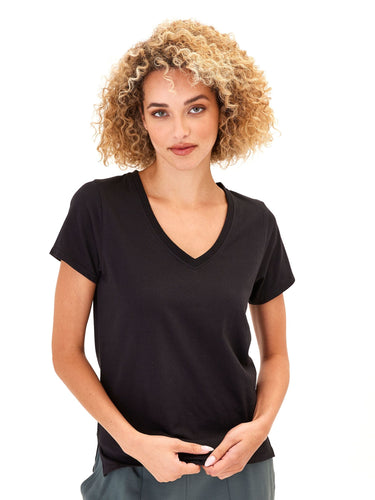 Pattie Classic Jersey V-Neck Tee Womens Tops Short Threads 4 Thought