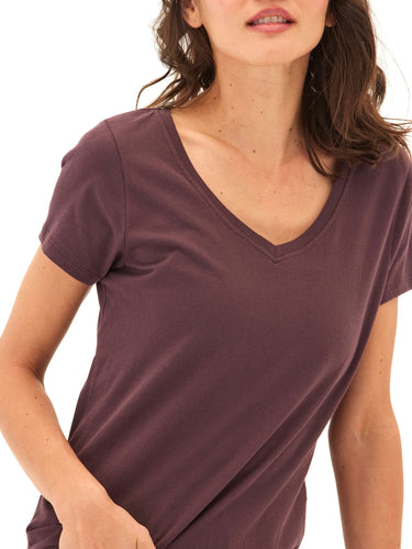 Pattie Organic Cotton V-Neck Tee Womens Tops Short Tee Threads 4 Thought