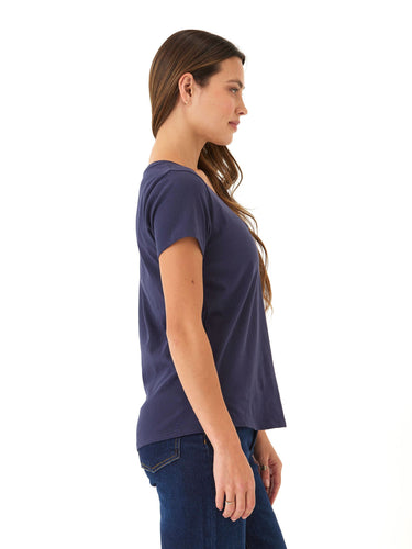 Pattie Classic Jersey V-Neck Tee Womens Tops Short Threads 4 Thought