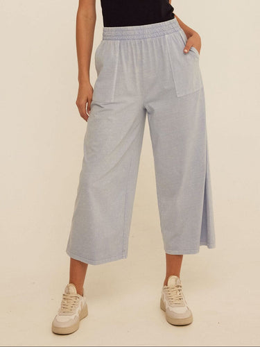 Alva Mineral Wash Eco Jersey Wide Leg Capri Pant Womens Bottoms Pants Threads 4 Thought