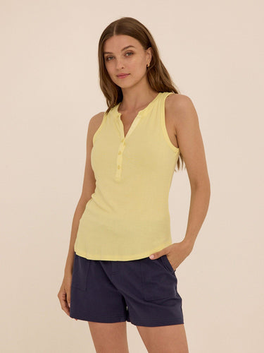 Akia Feather Rib Henley Tank Womens Tops Tanks Threads 4 Thought
