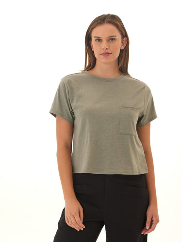 Shelbie Triblend Jersey Pocket Tee Womens Tops Short Tee Threads 4 Thought