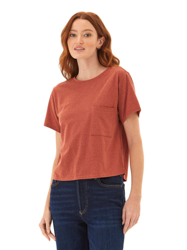 Shelbie Triblend Jersey Pocket Tee Womens Tops Short Tee Threads 4 Thought