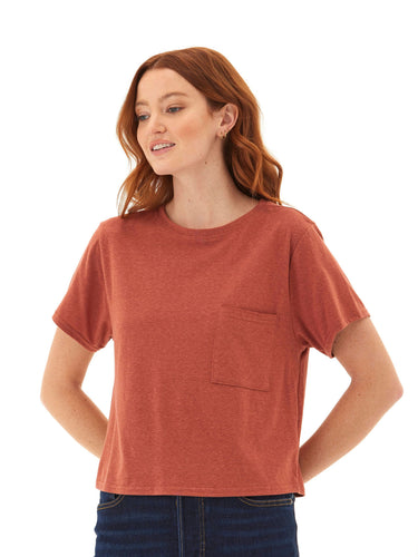 Shelbie Triblend Jersey Pocket Tee Womens Tops Short Tee Threads 4 Thought