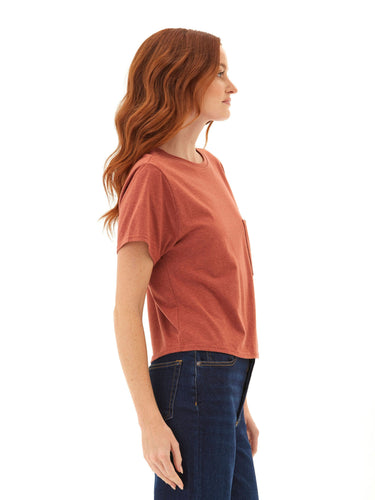 Shelbie Triblend Jersey Pocket Tee Womens Tops Short Tee Threads 4 Thought