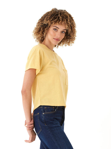 Shelbie Triblend Jersey Pocket Tee Womens Tops Short Tee Threads 4 Thought