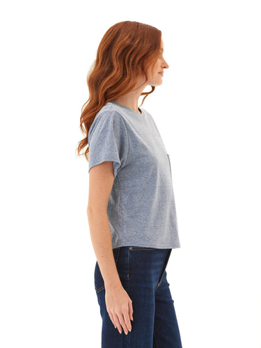 Shelbie Triblend Jersey Pocket Tee Womens Tops Short Tee Threads 4 Thought