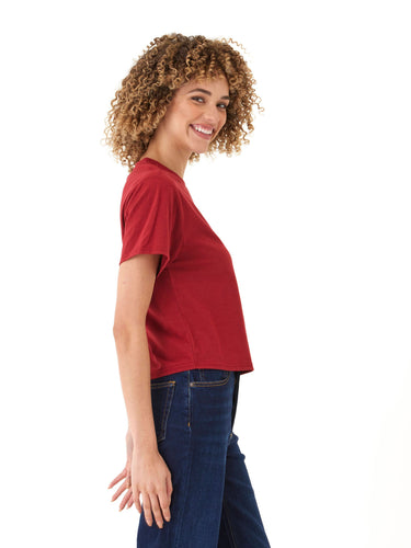 Shelbie Triblend Jersey Pocket Tee Womens Tops Short Tee Threads 4 Thought