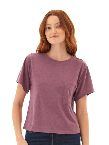 Shelbie Triblend Jersey Pocket Tee Womens Tops Short Tee Threads 4 Thought