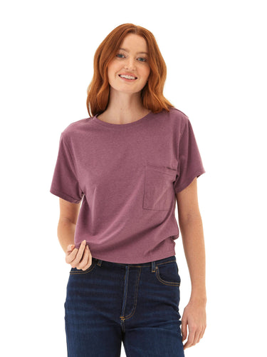 Shelbie Triblend Jersey Pocket Tee Womens Tops Short Tee Threads 4 Thought