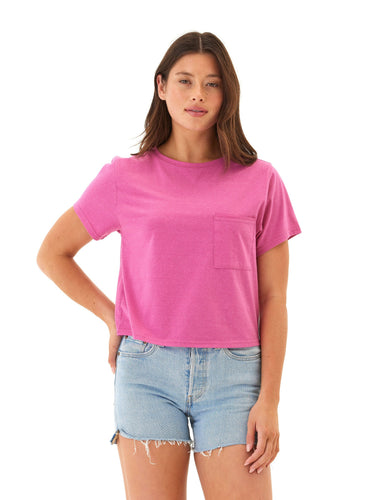 Shelbie Triblend Jersey Pocket Tee Womens Tops Short Tee Threads 4 Thought