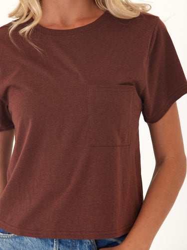 Shelbie Triblend Jersey Pocket Tee Womens Tops Short Tee Threads 4 Thought