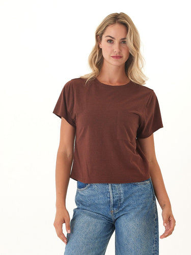 Shelbie Triblend Jersey Pocket Tee Womens Tops Short Tee Threads 4 Thought