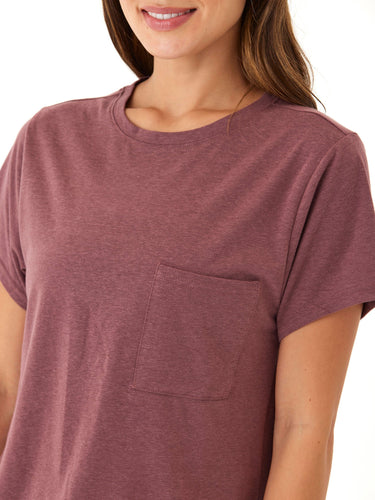Shelbie Triblend Jersey Pocket Tee Womens Tops Short Tee Threads 4 Thought